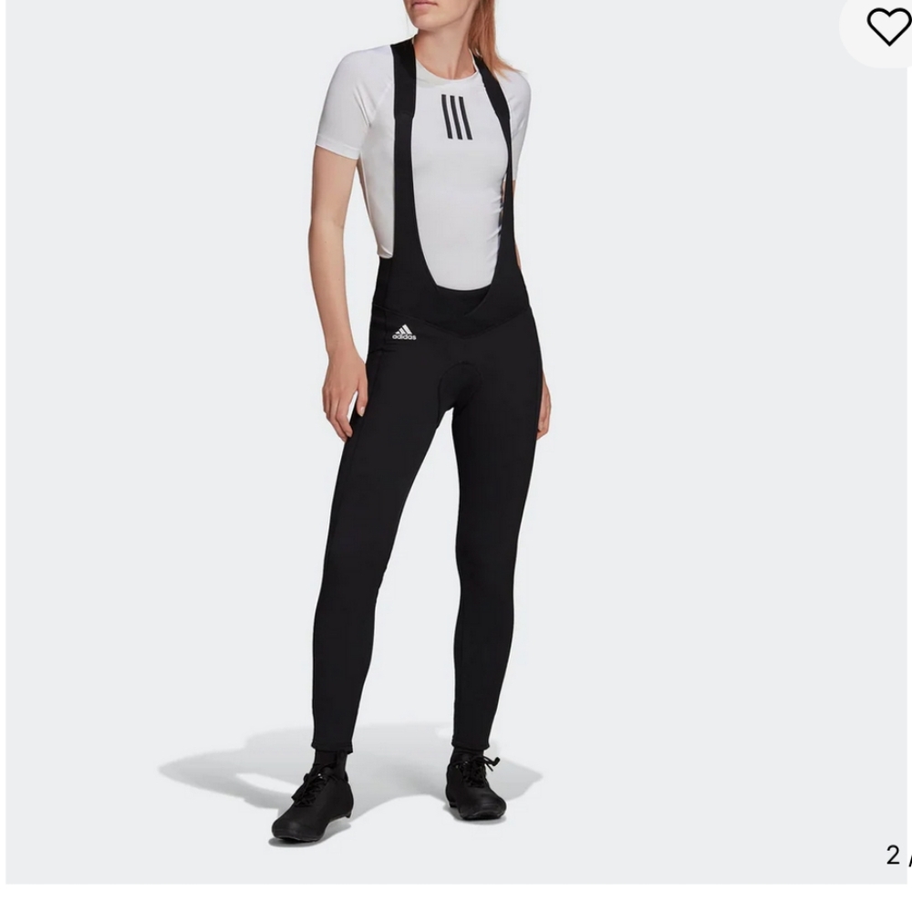 ADIDAS Women's Padded COLD READY Cycling Bib Tights NWT Black / White Small